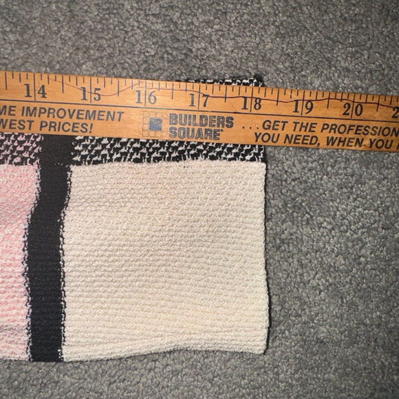 Misook Womens Open Knit Cardigan Hook eye Closure Sweater S Pink Black - Picture 10 of 10